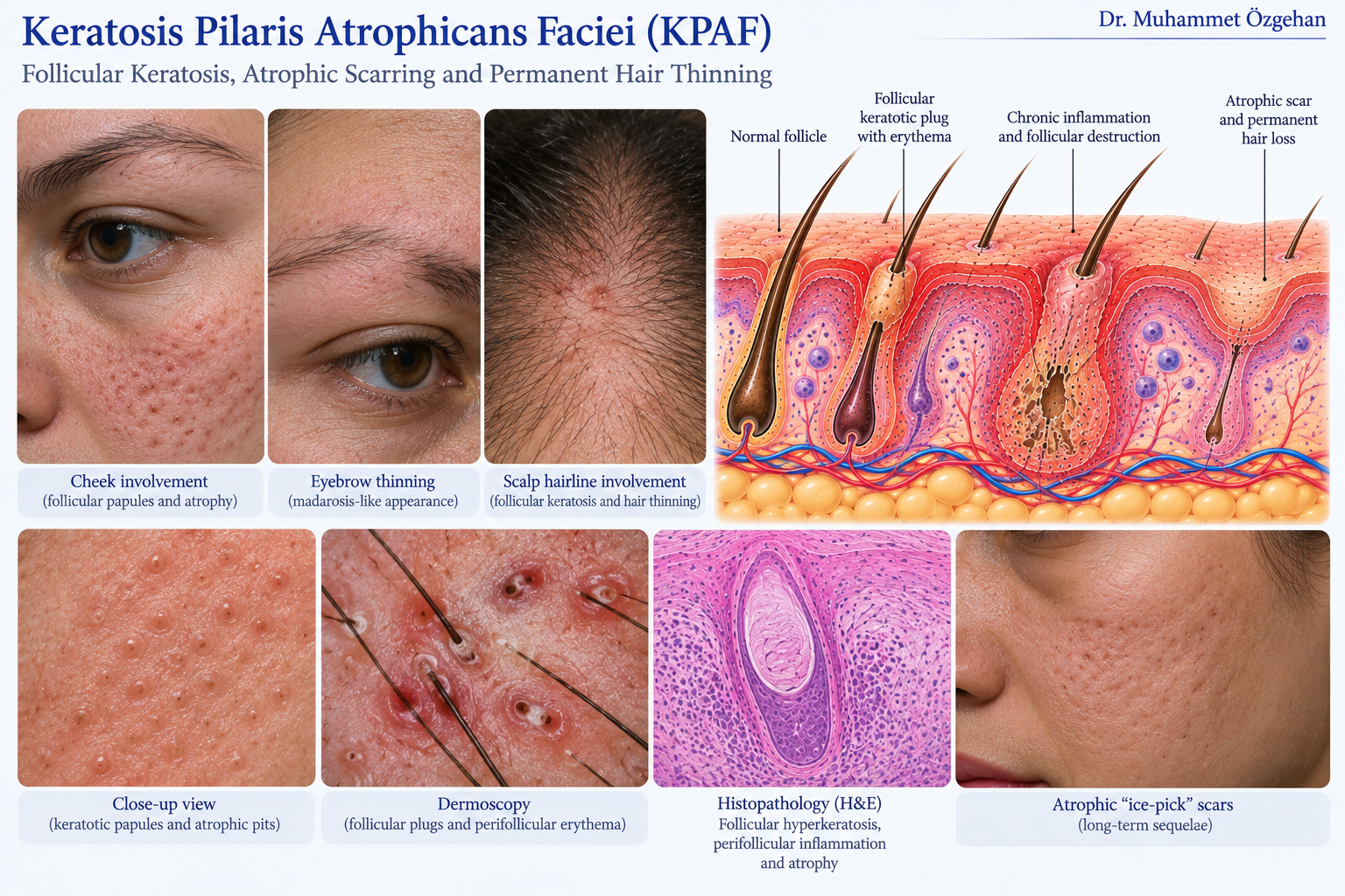 Keratosis Pilaris Atrophicans Faciei KPAF Klinik ve Medikal İllüstrasyonu